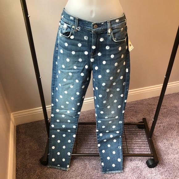 7 for all mankind polka dot jeans